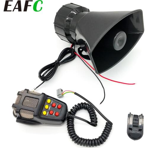 7-Sound Loud Car Warning Alarm Truck Alarm Loudspeaker 12V 60W Siren Air Horn Megaphone Police Firemen Car Horn 110DB