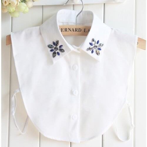 Linbaiway Fashion Ladies Shirt Fake Collar for Women False Collar Chiffon Removable Mujer Detachable Collar Lapel Blouse Top