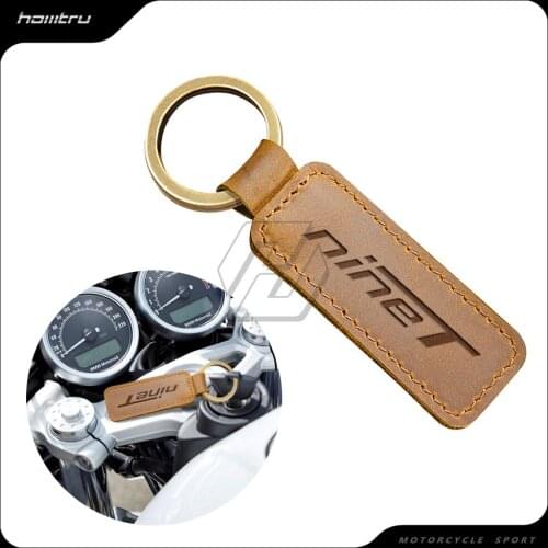 Motorcycle Keychain Motocross Cowhide Key Ring Fits for BMW Motorrad R Nine T Pure Nine-T