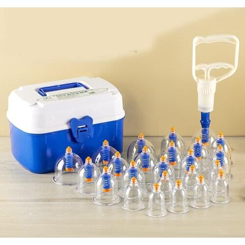 Household 24 pcs cans vacuum cupping sets pull out thickening acupuncture magnetic therapy cups