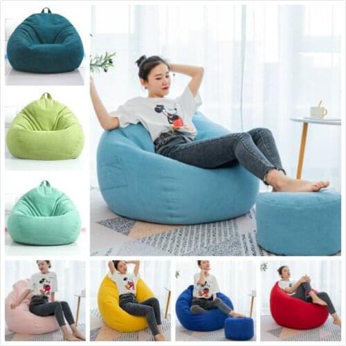Sofa Cover Waterproof Oilproof Easy Clean Lazy BeanBag Cover Without Puff Seat Filler Tatami Covers Lounger Bean Bag Couch