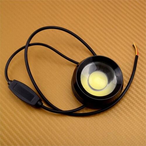 Car Truck DRL Daytime Running Driving Light Fog Lamp 12-24V Round Angel Eyes Halo White COB 18W 500LM