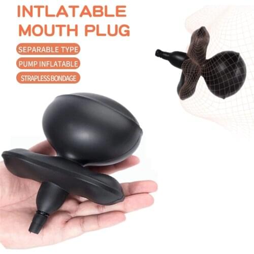 SM sex toy inflatable mouth plug for men and women with torture tools mouth ball alternative adjustment gag ball anal sex toy