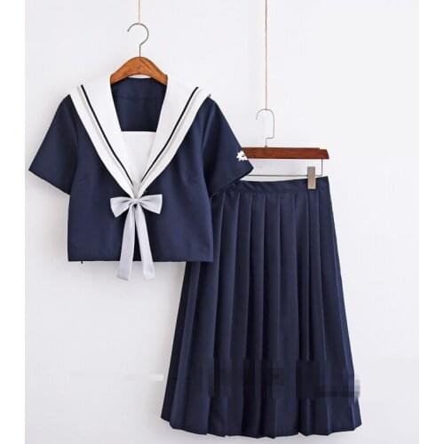 2019 New JK Japanese School sailor uniform fashion school class navy sailor school uniforms for Cosplay girls suit