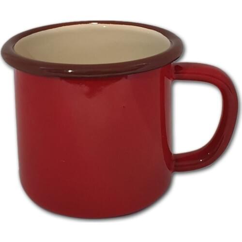 Marbling Metal Enamel Mug Red