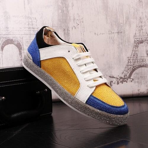 New Original Brand 2021 Rhinestones Designer Men Sneakers Causal Flats Crystal Shoes Moccasins Sports Walking Zapatos Hombre