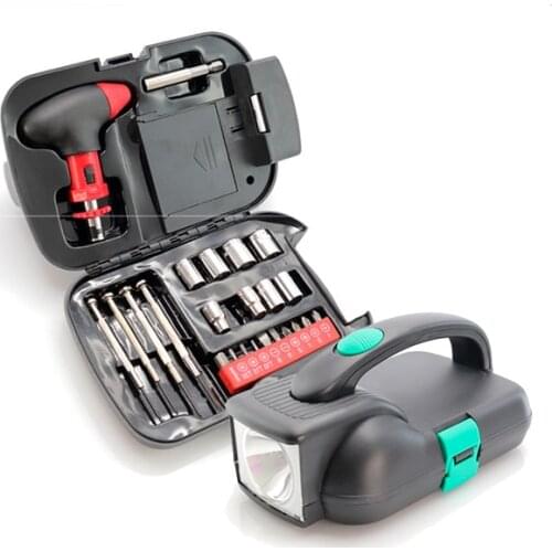 Set of Tools with Integrated LED Torch (24 pcs) 148534