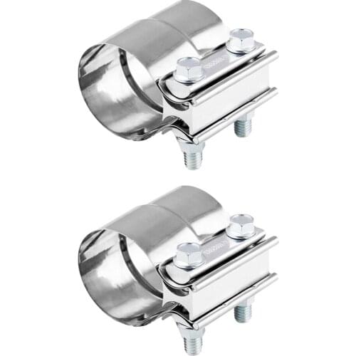 Stainless Lap Joint Clamp Sleeves Band For Chevy 2.5" 2 1/2" Exhaust OD Pipe
