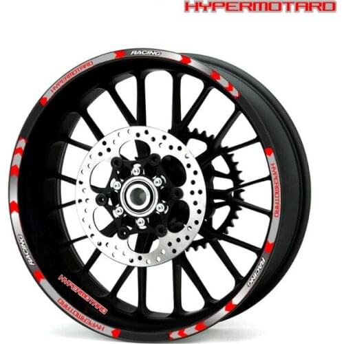 New high quality 12 Pcs Fit Motorcycle Wheel Sticker stripe Reflective Rim For Ducati HYPERMOTARD 1100SEVOSP 796 821821SP 939
