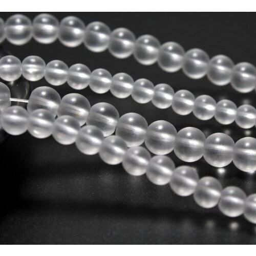 Wholesale Round Loose Dull Polish White Crystal Stone Beads For Jewelry Making DIY Bracelet Necklace 4mm 6mm 8mm 10mm 12mm