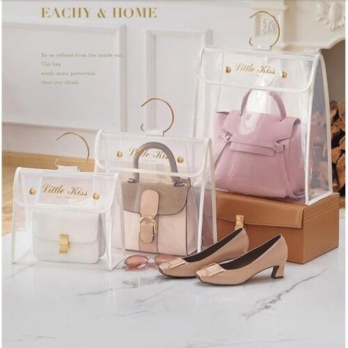 Hanging Storage Bag Newest Fashion Clear Dust-Proof Bag Case Organizer Woman Transparent Handbag Protector Holder For Travel
