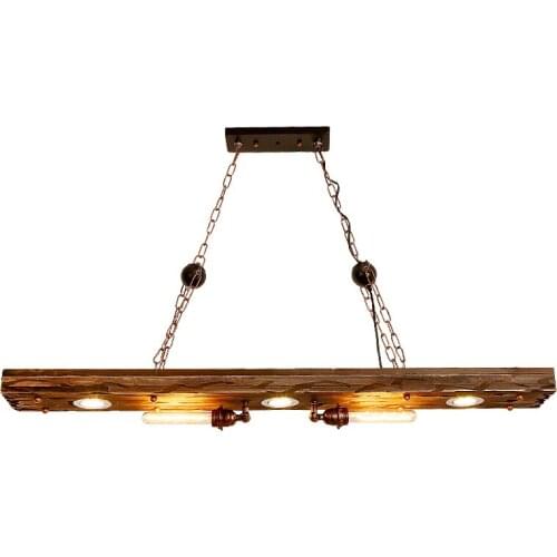 Industrial style Bar pendant light LOFT Retro Solid Wood Pendant Lamps Personality E27 Edison Bulb Suspension home decoration