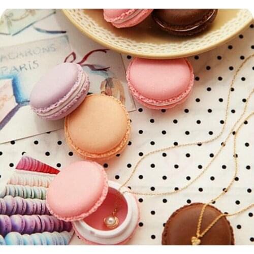 Portable Candy Color Mini Cute Macarons Carrying Case Organizer Storage Box For Jewelry Ring Necklace