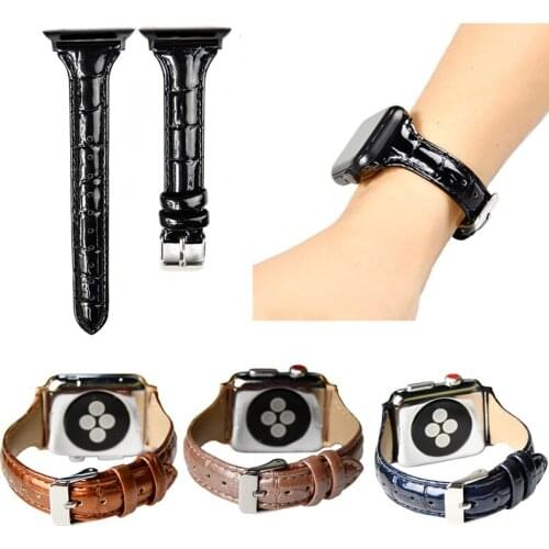 Luxury Leather Slim Straps for Apple Watch Series 6 SE 5 4 3 2 38mm 42mm Woman Metal Watch Band Bracelet for Iwatch 4 40mm 44mm