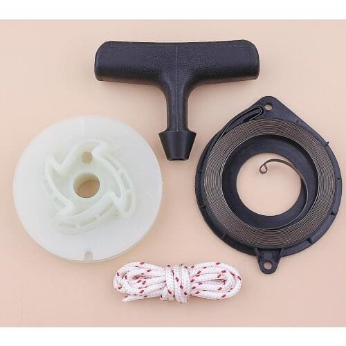 Recoil Starter Pulley Spring Handle Grip Rope Kit For Husqvarna 445 450 460 Chainsaw
