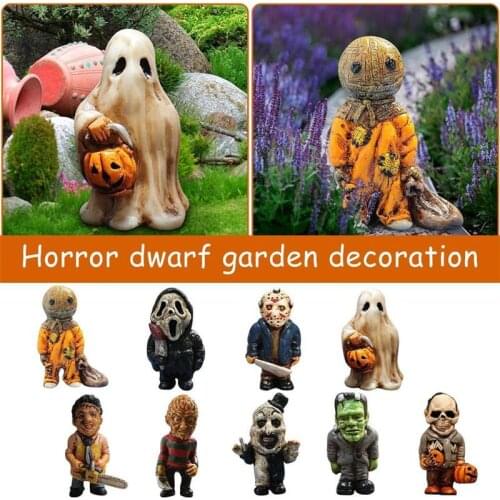 Horror Movie Garden Gnome Garden Decoration Personalized Ornaments Festival Halloween Yard Farm Pool Garden Decoration Outdoor