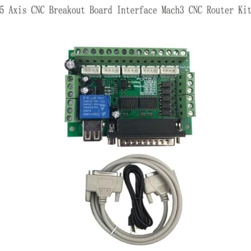 Upgraded 5 Axis CNC Interface Adapter Breakout Board for Stepper Motor Driver Mach3 +USB Cable hot sale and LPT Cable