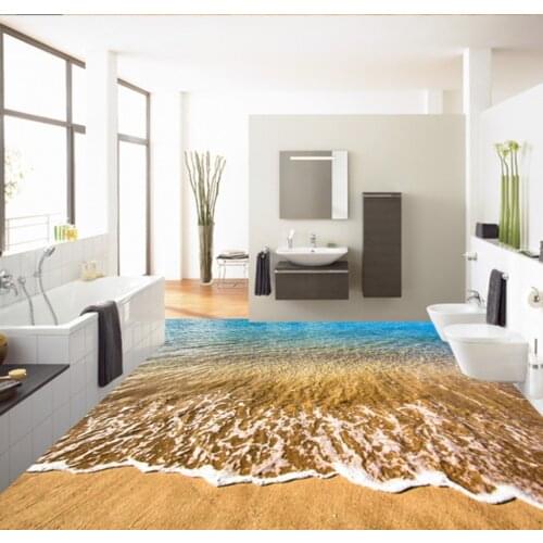 Beautiful scenery wallpapers Beautiful seascape beach spray 3D floor stereo painting 3d wallpaper waterproof