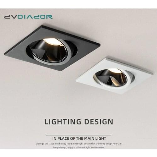 Recesse Led Ceiling Downlight Dimmable Led Spot Lamp Aluminum 7W 12W COB High Brightness Indoor Living Room Bedroom Lighting