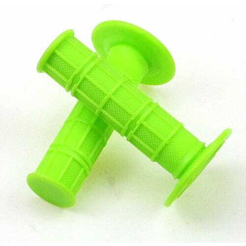 Green Motorcycle Hand Grips Handlebar For Honda Kawasaki Dirt Bike Pit Trail Bike