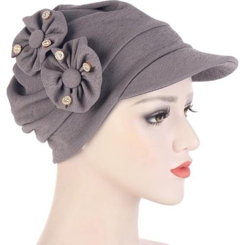 Women Polyester Head Scarf Visor Hat With Wide Brim Sunhat Summer Beach UV Protection Sun Hats Female Casual Printed Flower Cap