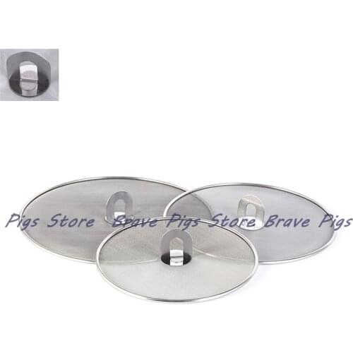 1pc 25/29 / 33cm Stainless Steel Splash Screen Lid Lid Silver Frying Pan Lid Cooking Tool Kitchen Accessories High Quality