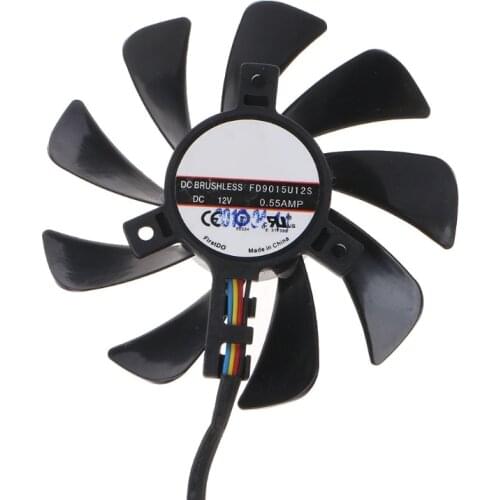1PC Cooler Fan for Sapphire HD7770 7750 HD7970 RX 580 gtx560 gtx 950 85MM 4Pin 12V 0.55A FD9015U12S