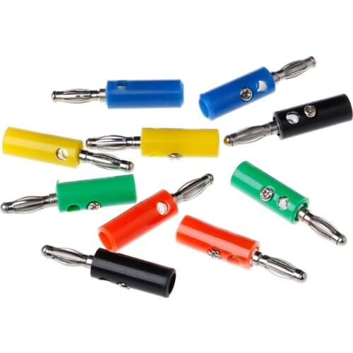 10 Pcs 5 Colors Banana Plug Audio Speaker Connectors Amplifier Speaker Binding Post 4mm Banana Jack Plug For Cable Terminals