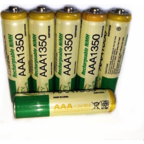 6pcs/lot 1.2V AAA Rechargeable Battery High Power High Density 1350mAh AAA Rechargeable Ni-MH Battery for Children Toy Battery