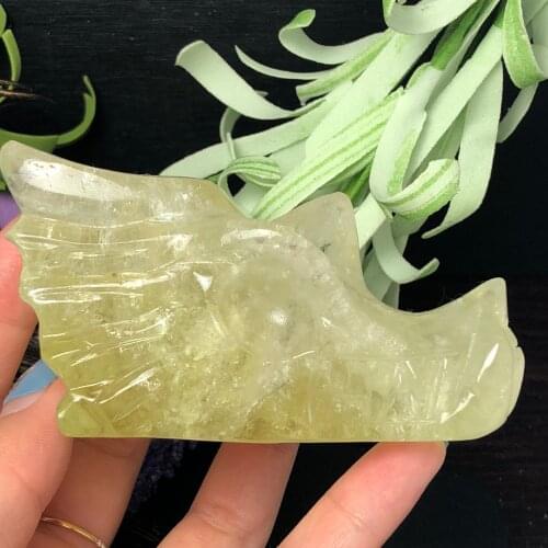 Large Natural Topaz Crystal Dragon Head Skull Hand Carved Gemstone Reiki Healing Chakra Stone Home Decoration