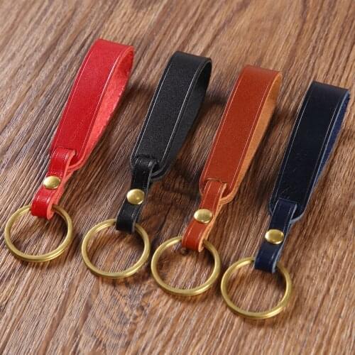 2 Pcs Simple Fashion Key Chain Car Keyring Handmade Creative Genuine Cow Leather Car Keychain for Mercedes Audi Motorcycle Key