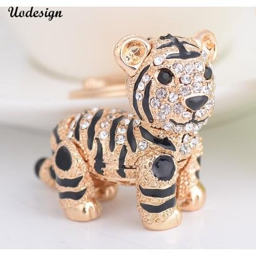 Uodesign Cute Tiger Keychain Animal Dolls Keyring Pendant Lovely Gift for kids Jewelry Accessories Christmas Gift
