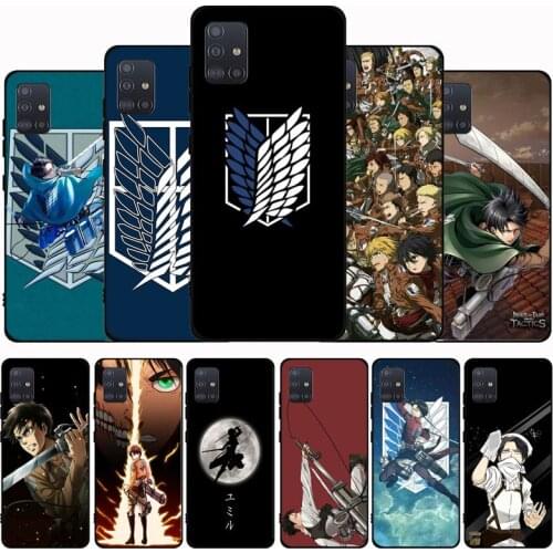 Anime Japanese attack on Titan Black Phone Case For Samsung M21 M31S M41 M51 M10 M20 M30S M40 A7 A8 A9 2018 A12 A80 A90