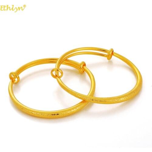 Ethlyn 2Pcs/Lot New Fashion Gold Color Carved Stars Jewelry Adjustable Dubai Women Bangles Bracelets MY117