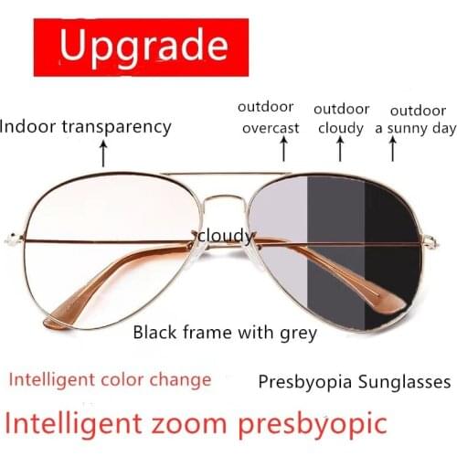 Photochromic Bifocal Progressive Reading Glasses Men Chameleon Glasses Male Change Color Sun Glasses Driver Diopters Eyewear