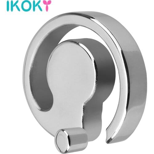 IKOKY Stainless Steel Heavy Ball Scrotum Stretcher Penis Rings Pendant Bondage Sex Toys Sex Toy for Men Delay Ejaculation