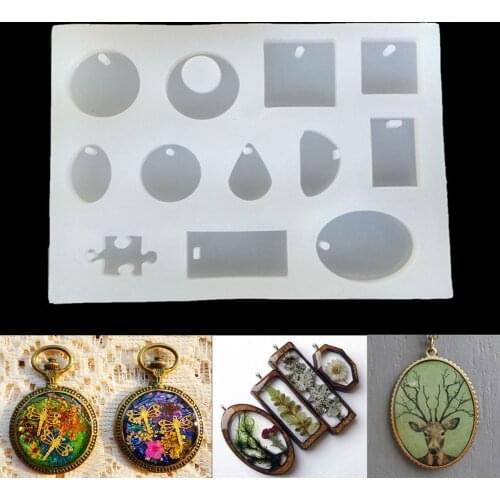 DIY Jewelry Tool Round Oval Square Rectangular Epoxy Mold Transparent Silicone Mould Phone Case Decoration Tools Cake Molds Q006