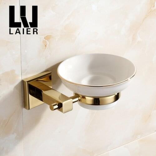 Vidric Ceramic Soap holder Brass Bathroom Chrome Finish Modern Soap Dish Holder