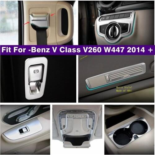 Lapetus Matte Interior Refit Kit Front Reading Lamps / Safety Belt Cover Trim For Mercedes-Benz V Class V260 W447 2014 - 2019