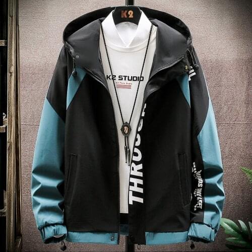 High Quality Windbreaker Men Jacket 2021 Spring Fall Fashion Print Slim Tops Mens Casual Zipper Jacket Mens Coats Dropshipping