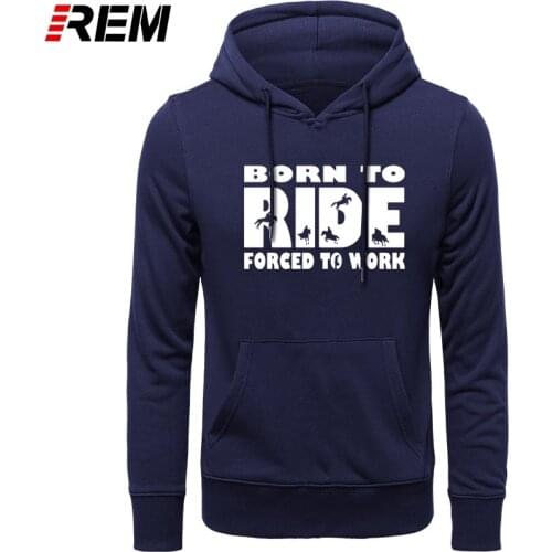 REM Cotton Men Creative Printed Forced Work Horse Print Homme Hoodies, Sweatshirts