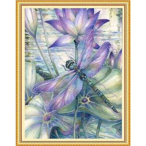 5D Diamond Mosaic Flower Dragonfly Diamond Embroidered Animal Cross Stitch Set Diamond Painting Full DIY Handmade Decoration