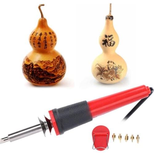 40W Electric Soldering Iron Set Wood Burning Pen Engraving Carving Pyrography