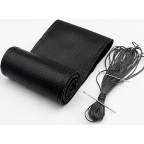 Genuine Leather Car Steering Wheel Cover Universal For Geely Vision SC7 MK CK Kreuz Gleagle SC7 Englon SC3 SC5 SC6 SC7 Panda