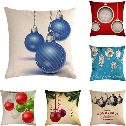 45*45cm Cushion Cover Christmas series colors ball Linen Throw Pillowcase Merry Christmas Series New Year Gifts Pillow CaseH720