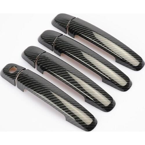 New Chrome Carbon Fiber Car Door Handle Cover Trim Sticker For Suzuki Splash Suzuki Celerio suzuki ciaz Car Accessories