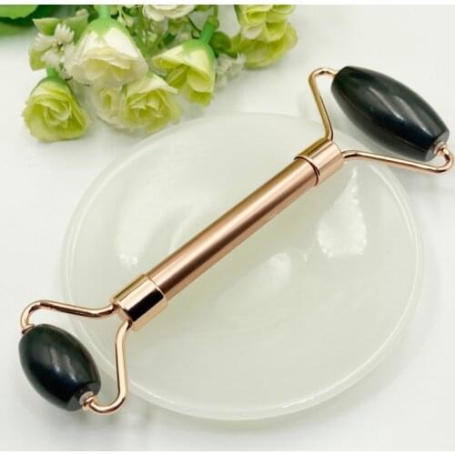Wholesale 1pcs Genuine Shungite Russian energy stone double wheel beauty instrument,Shungite Roller Face Massager