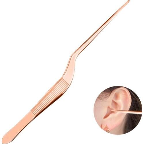 1pc Earpick Tweezers Stainless Steel Earwax Clip Remover Cleaner Curette Ear Wax Cleaning Tools Ear Care KBD0032