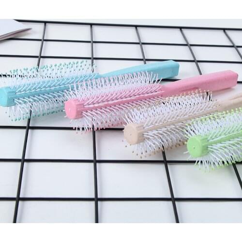 Wheat Straw Curly Detangling Hair Comb Beauty Cylinder Roll Hair Brush Women Haircare Natural Bending Styling Hot Comb Barber