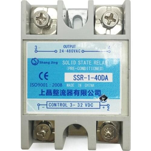 Relay solid ) SSR DC control AC current 40A single phase industry solid state relay ssr 40da input 3~32VDC output 35~480VAC